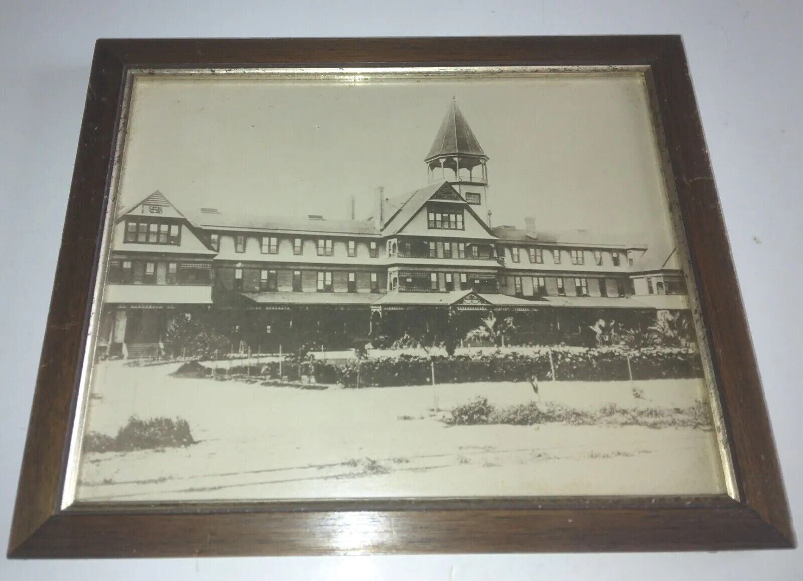  Santa Monica CA Vintage framed photo glass California history HOTEL ARCADIA 
