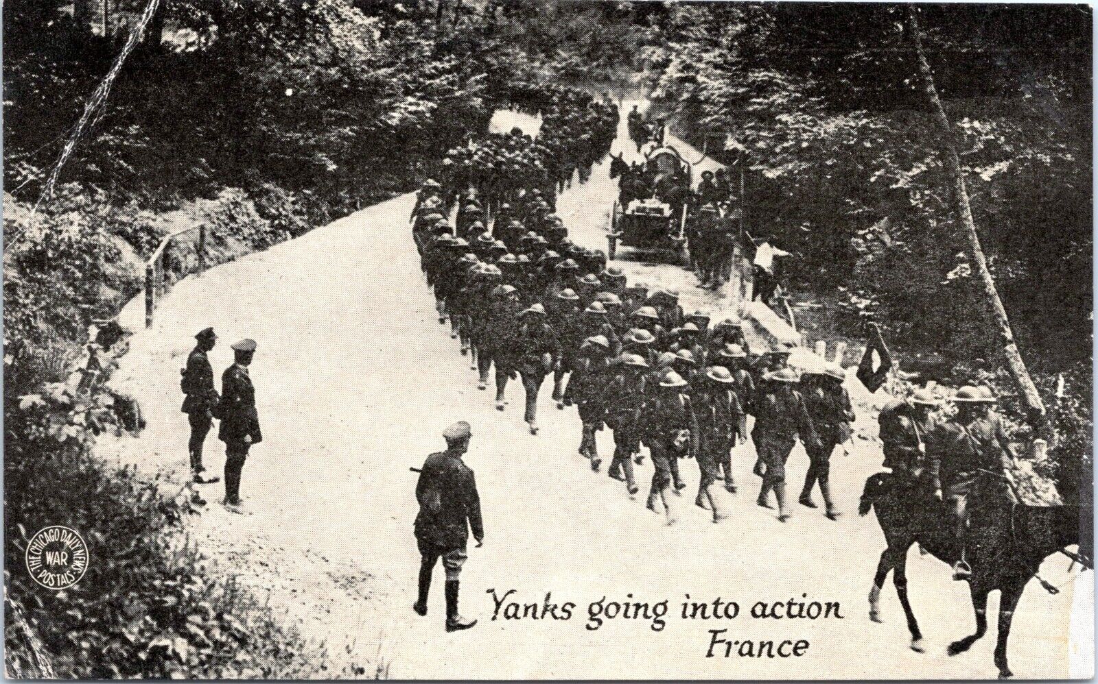 Postcard - Yanks Going into Action in France - WWI - GJ Kavanaugh War Postals