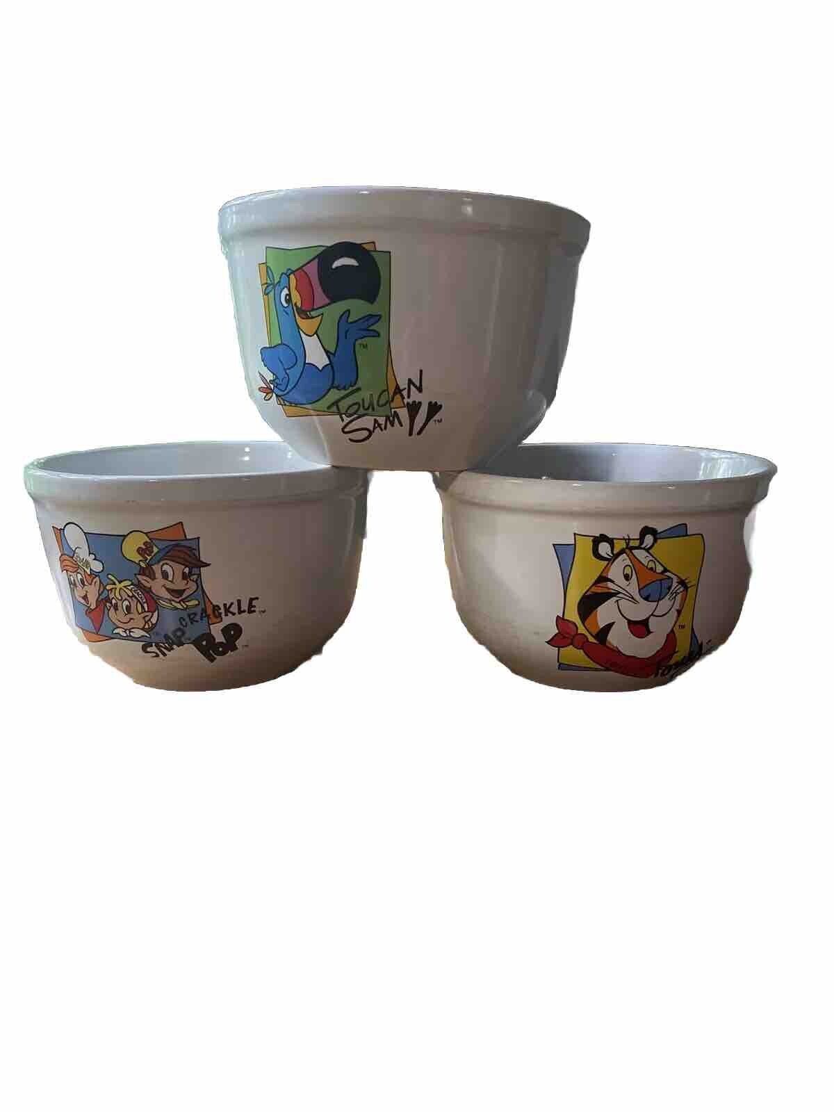 Vintage Kellogg's Cereal Bowls Frosted Flakes Froot Loops Rice Krispies Y2K 2001