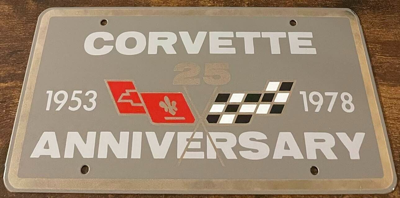 1953 1978 Corvette 25th Anniversary Booster License Plate Racing Heavy STEEL