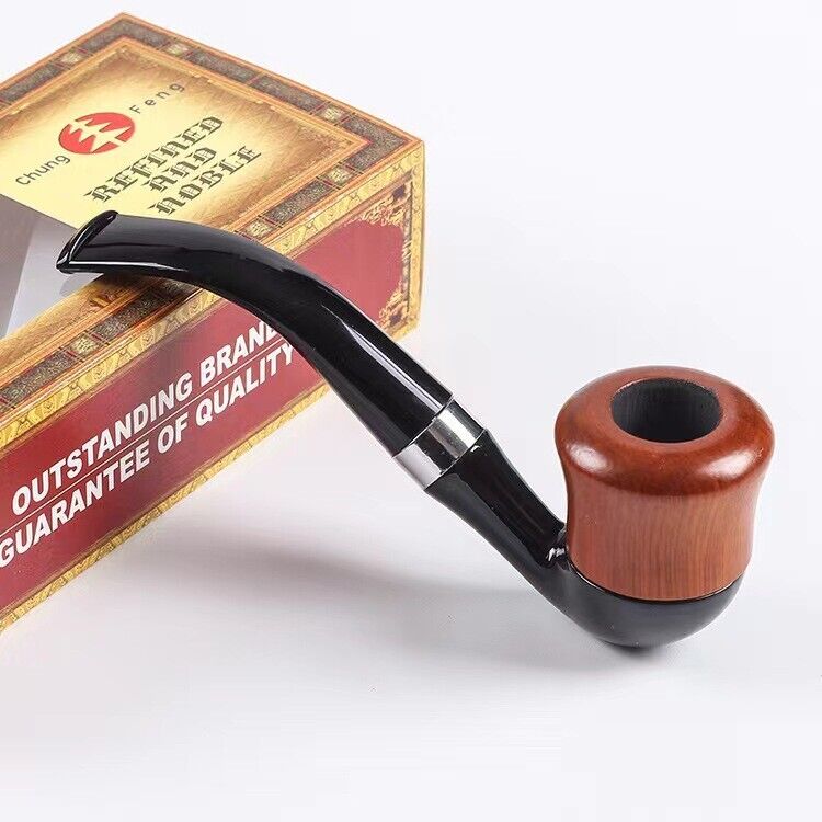 1pcs Classic Creative Red Wood Pipe Accessories Solid Wood Dry Pipe Smoking Pipe