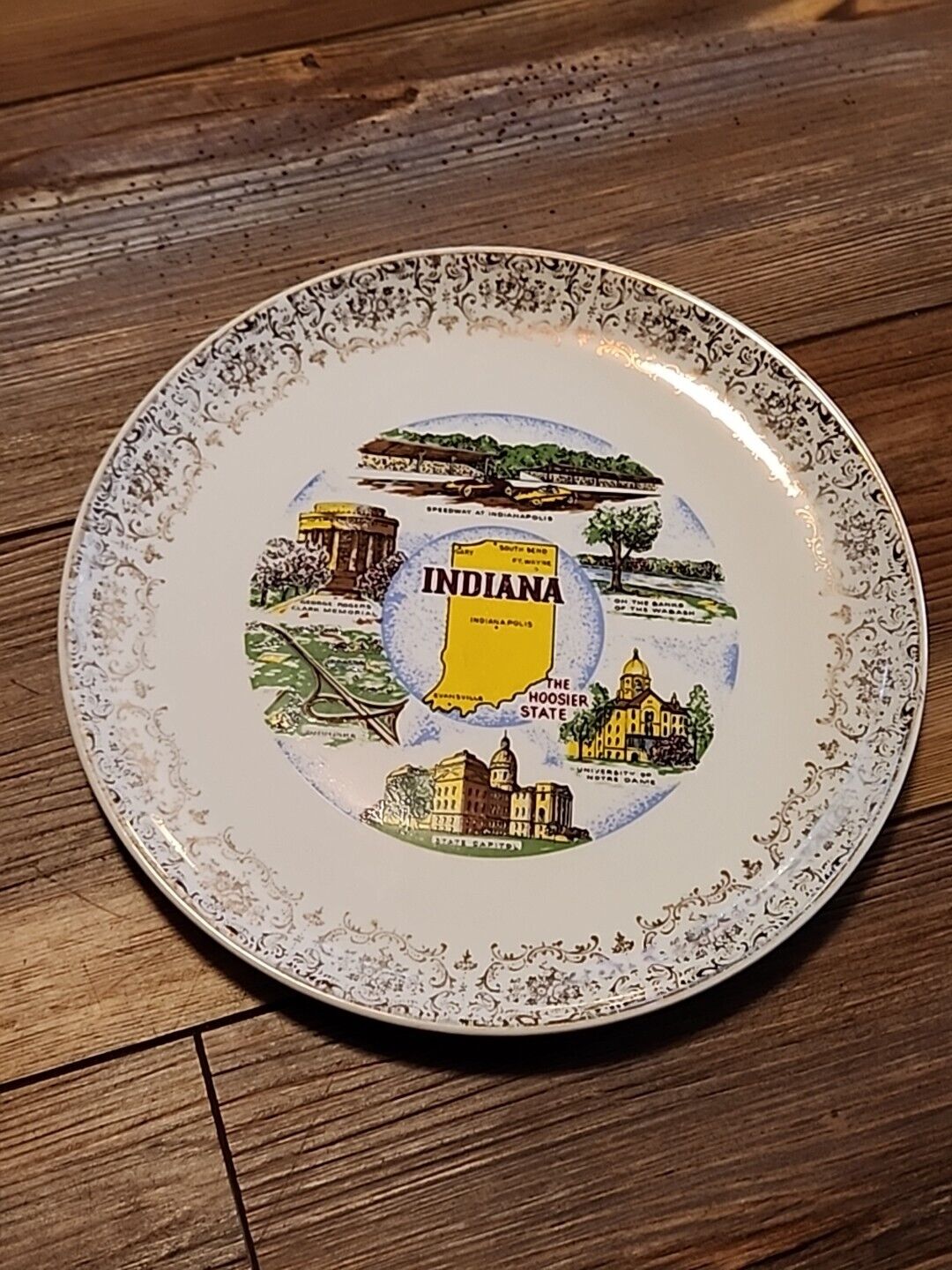 Vintage INDIANA state Sourvenir Plate 9\