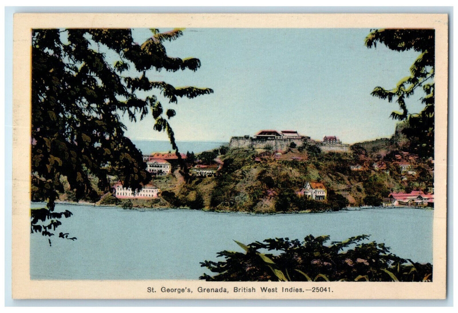 c1940's St. George's Grenada British West Indies Buildings River Postcard