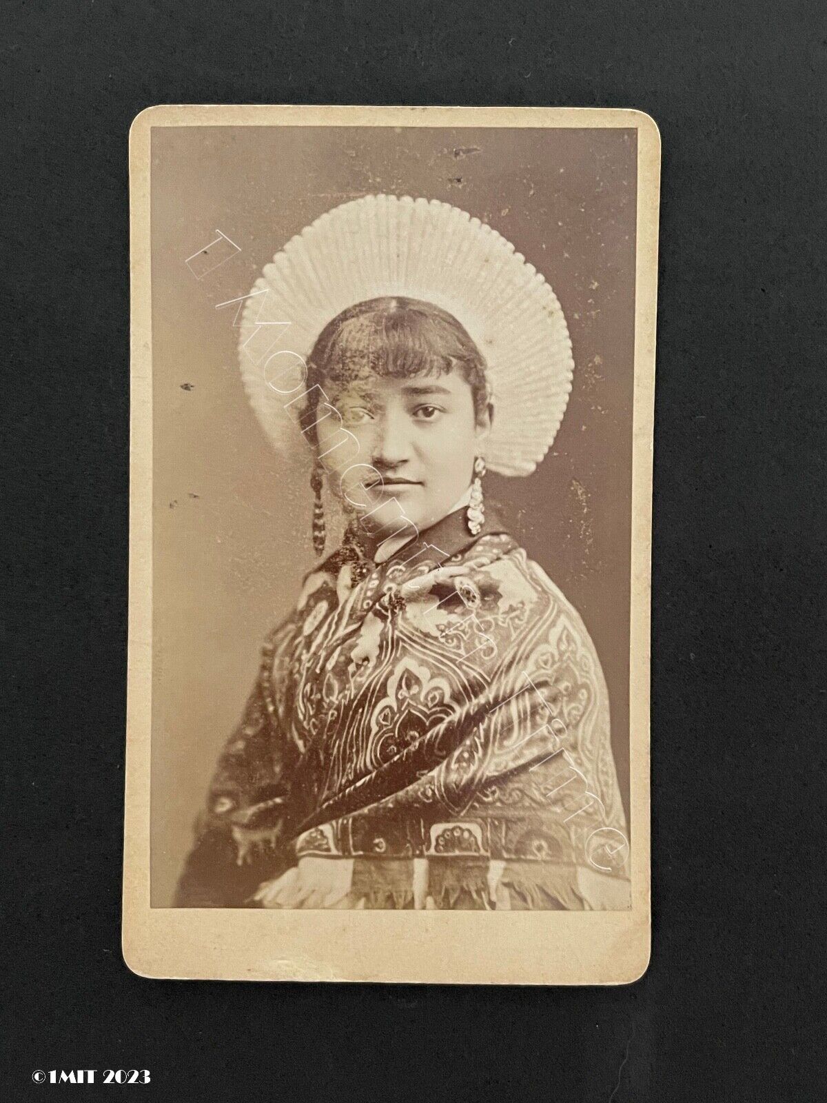 CDV RARE Folk Breton costume, Lady Boulogne Sur Mer Victorian Fashion Photo