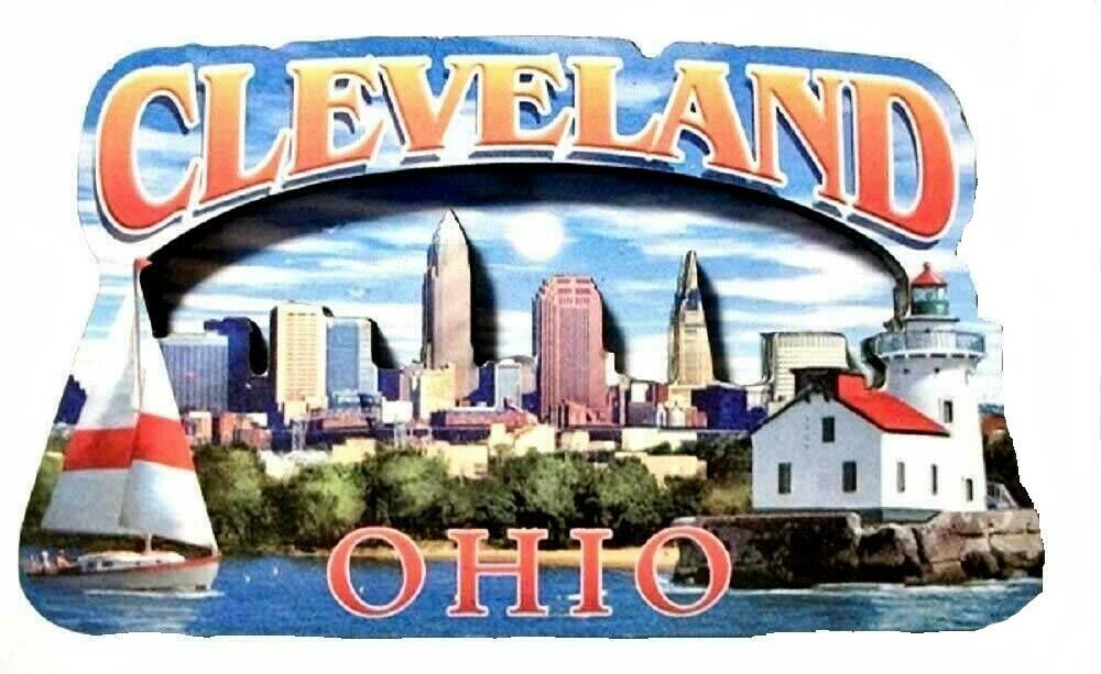 Cleveland Ohio Montage Artwood Fridge Magnet