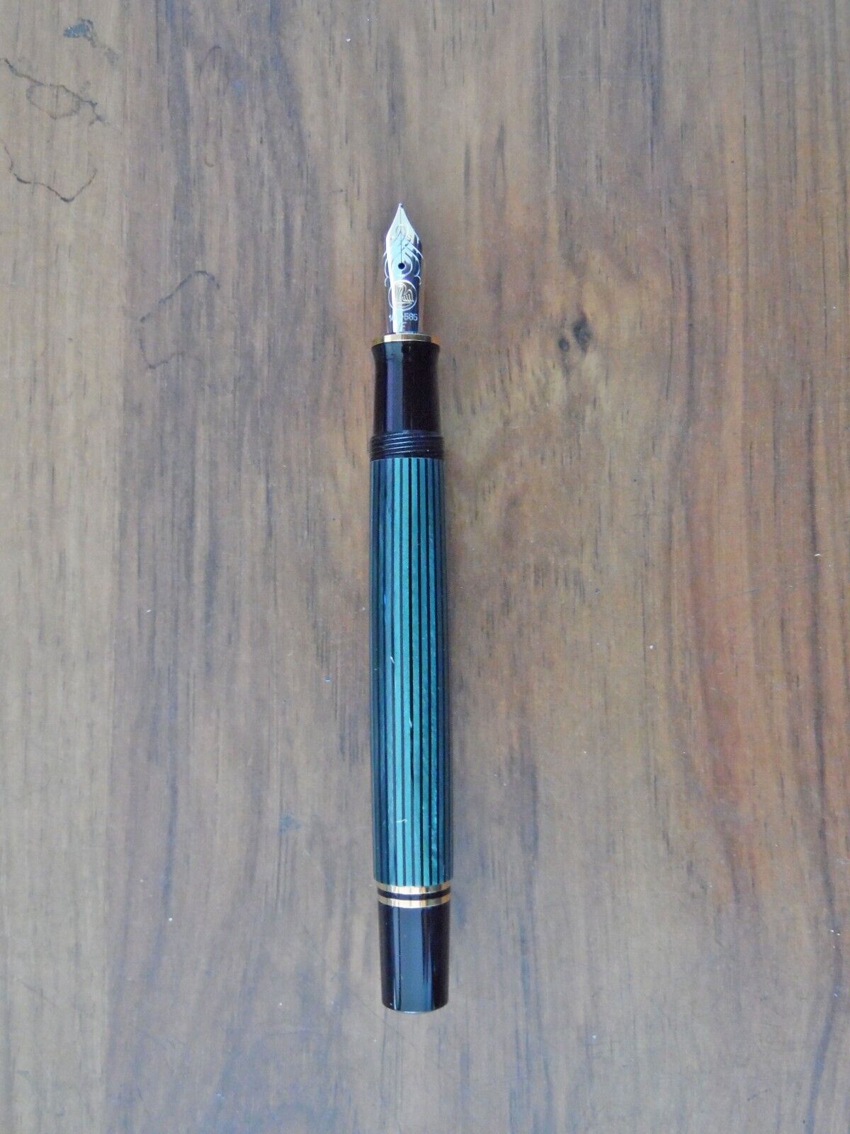 PELİKAN Souverän®  M400 Black Green F Nib 14C-585 Fountain Pen  Free US Shipping