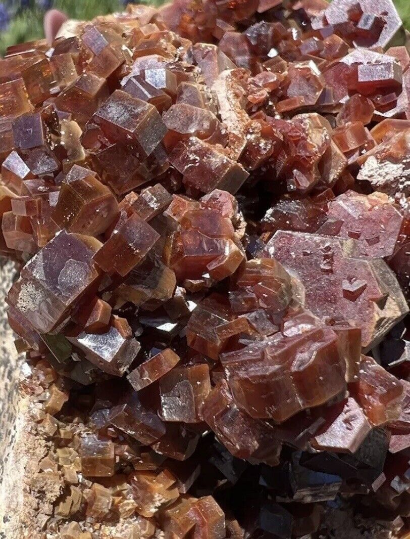 Large Mineral Specimen- Natural 3.7” Dark Red Vanadinite Crystals In Matrix