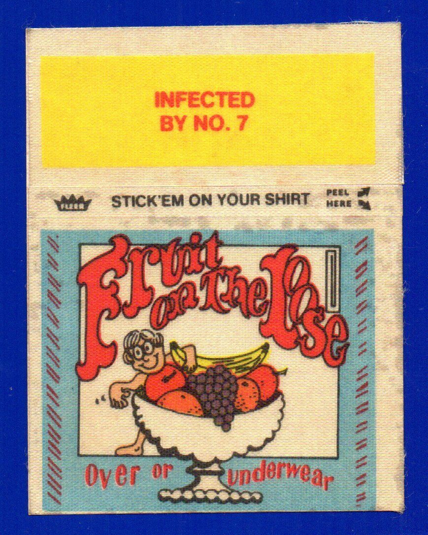 FRUIT OF THE LOOSE 1970\'S 1960\'S FLEER LOONEY LABELS CLOTH STICKER INSERT