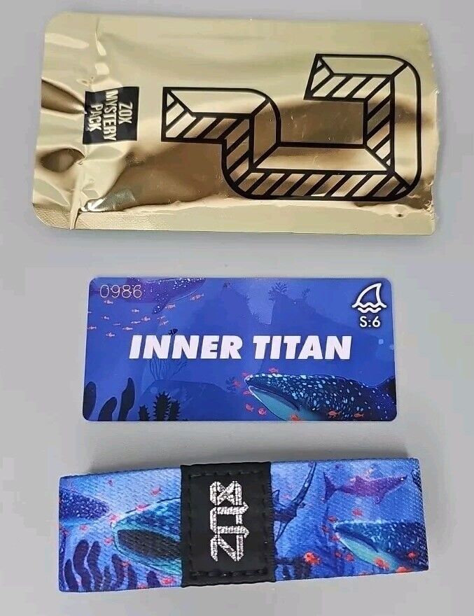 ZOX INNER TITAN Silver Strap Medium Wristband NEW Card SHARKS Inspiration