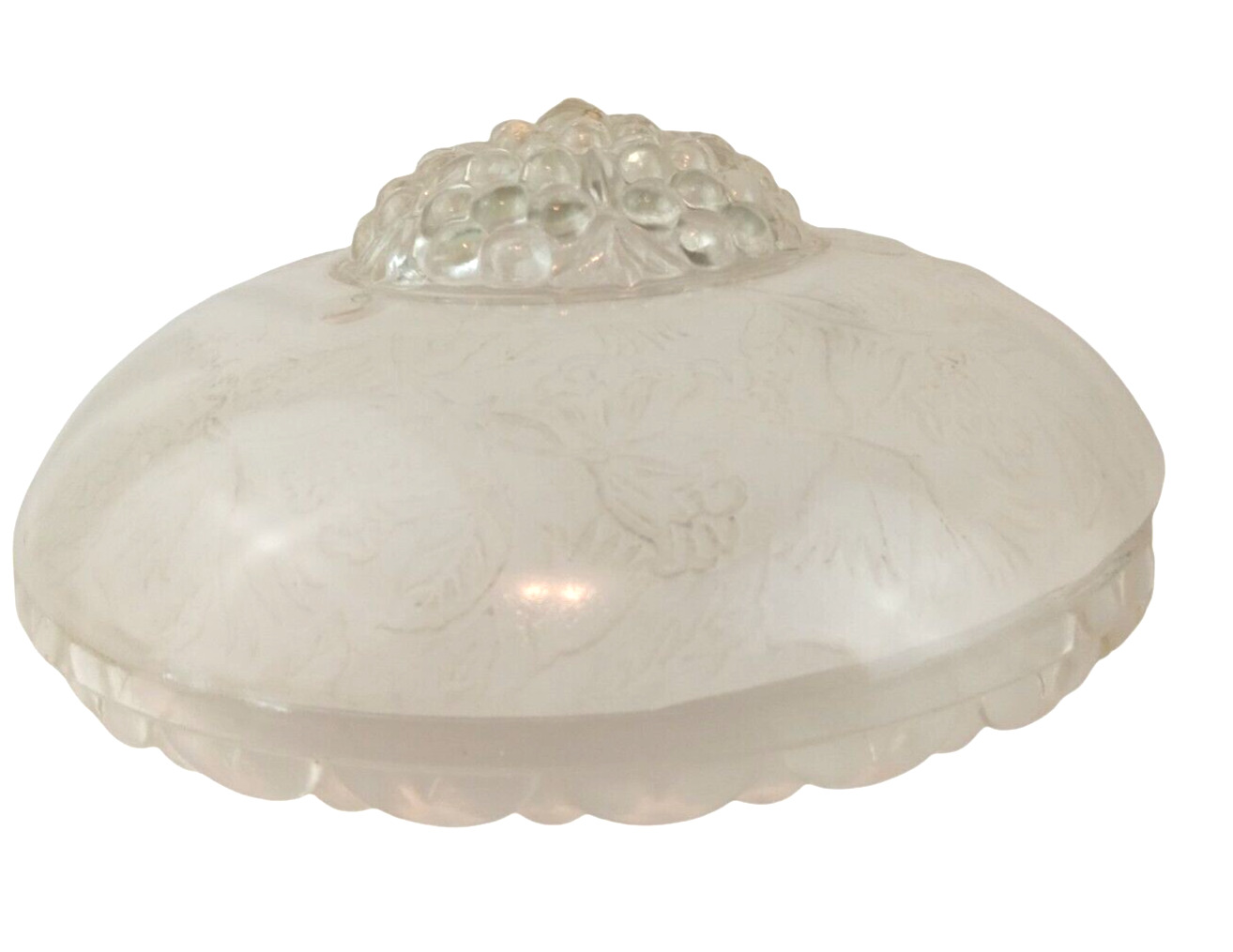 Original Art Deco Ceiling Light Shade Cover 3 Hole Frosted Clear Bubble Glass