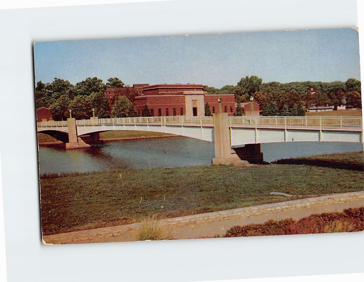 Postcard Memorial Union Footbridge and Fine Arts Building Iowa City Iowa USA