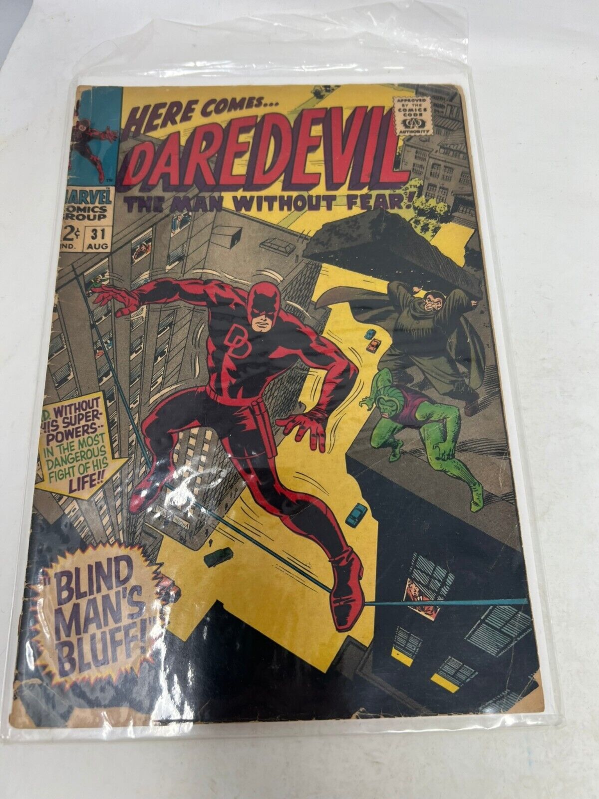 Marvel Dare Devil Man Without Fear Comic 31 August 1967 Blind Man\'s Bluff