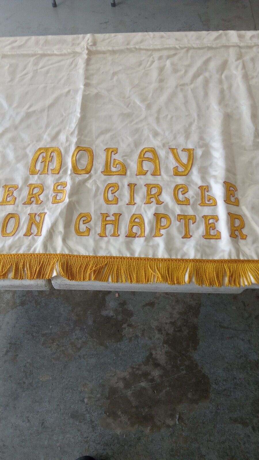 Masonic De Molay Mothers Circle Ascalon Chapter Large Silk Banner Vintage Rare