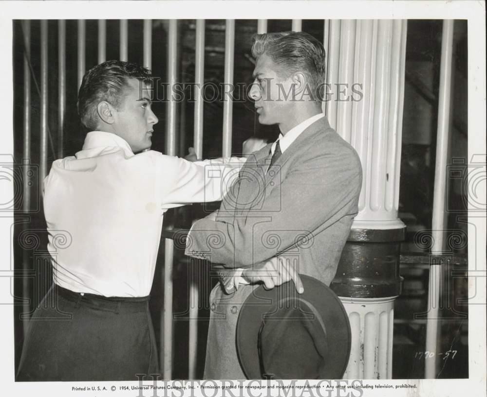 1954 Press Photo Tony Curtis and George Nader star in \