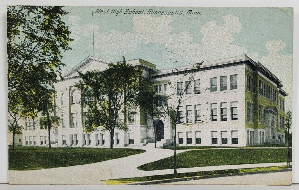 West Side High School Minneapolis Minnesota 1918 to Shafer Minn Postcard P4