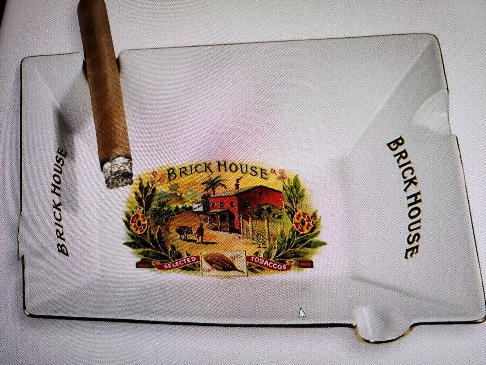 Brick House Cigars Four Fingers Ceramic Ashtray, Collectors Piece, New 10\