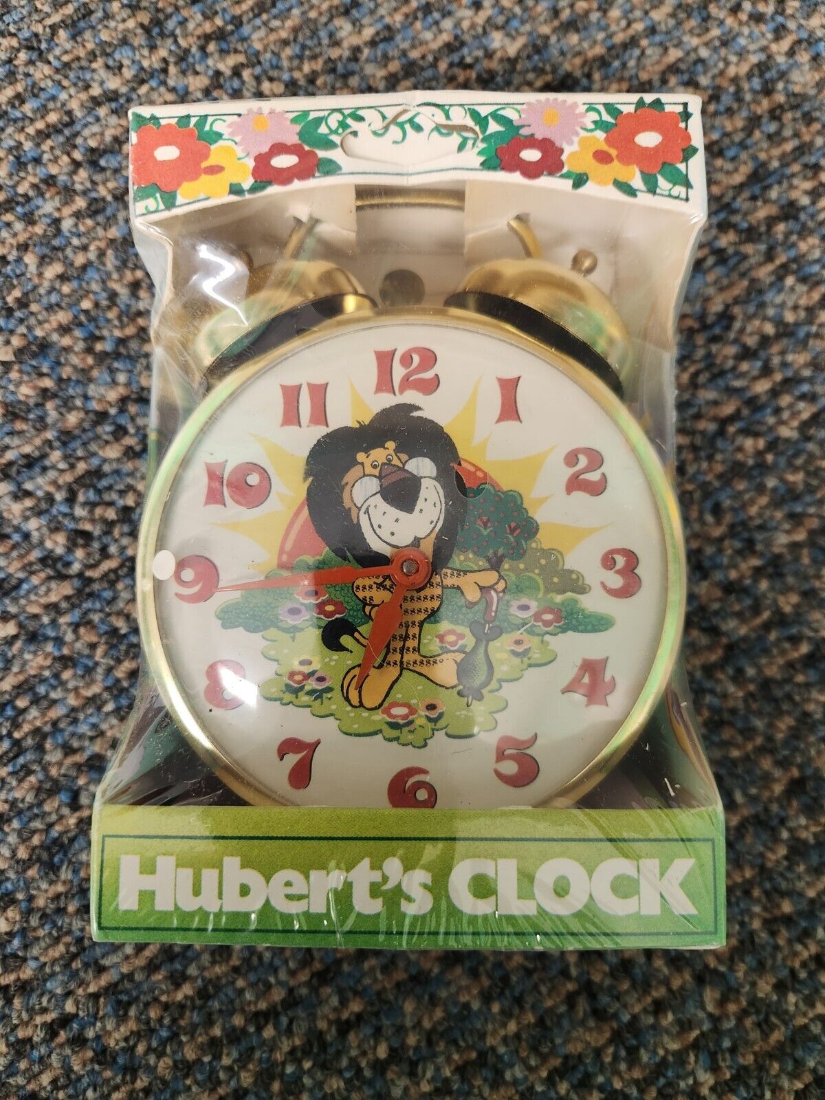 VINTAGE Wind-up Harris Bank Hubert the Lion Promotional Alarm Clock NOS