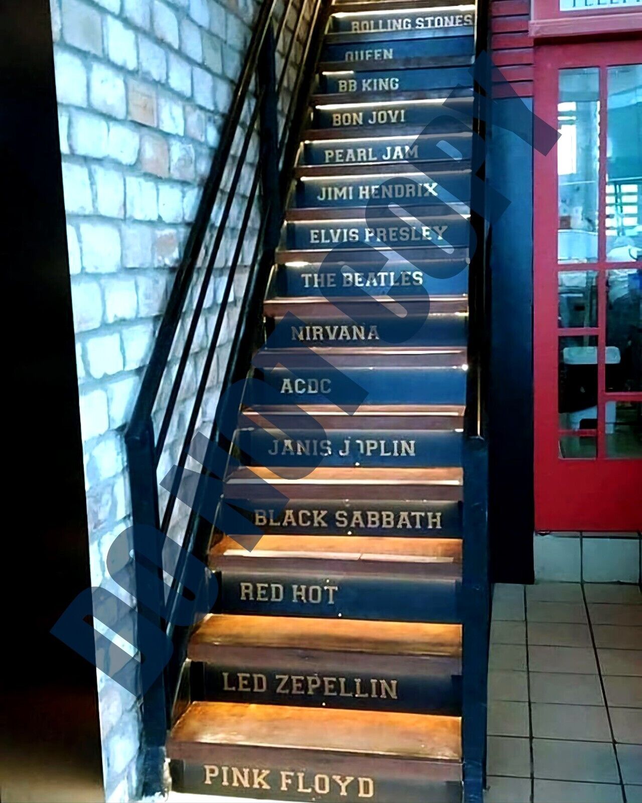 Rock Stars Stairway To Heaven Staircase Led Zeppelin Elvis Presley 8x10 Photo