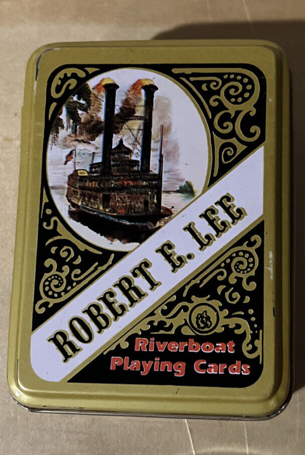 Vintage 1980 Robert E Lee Riverboat Playing Cards Double Deck W Original Tin