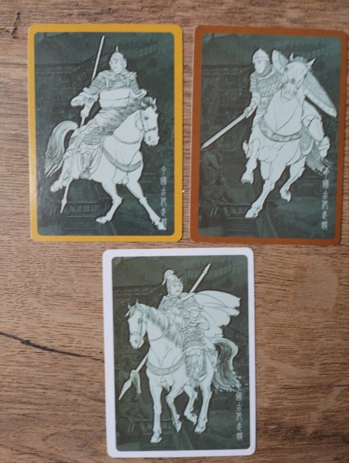 Lot of THREE Swap Playing Cards Asian Warriors