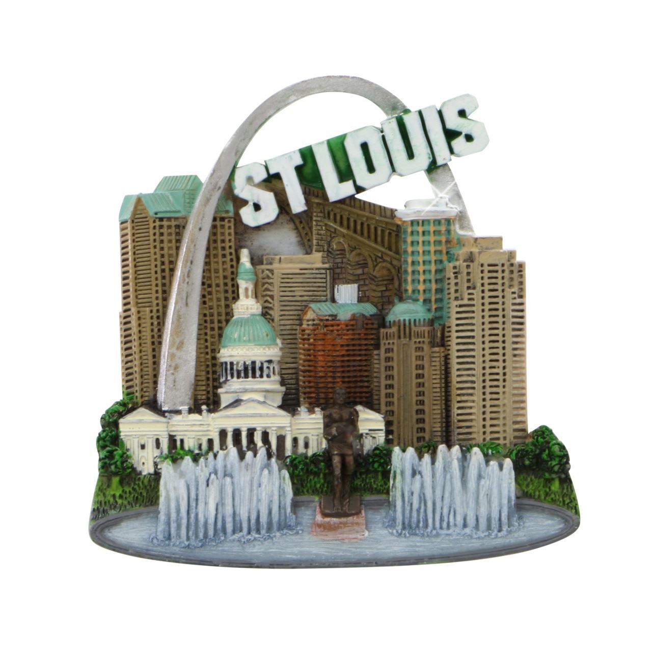3D Resin St. Louis Magnet 2.5 Inch Saint Louis Magnet Souvenir Gift of Missouri