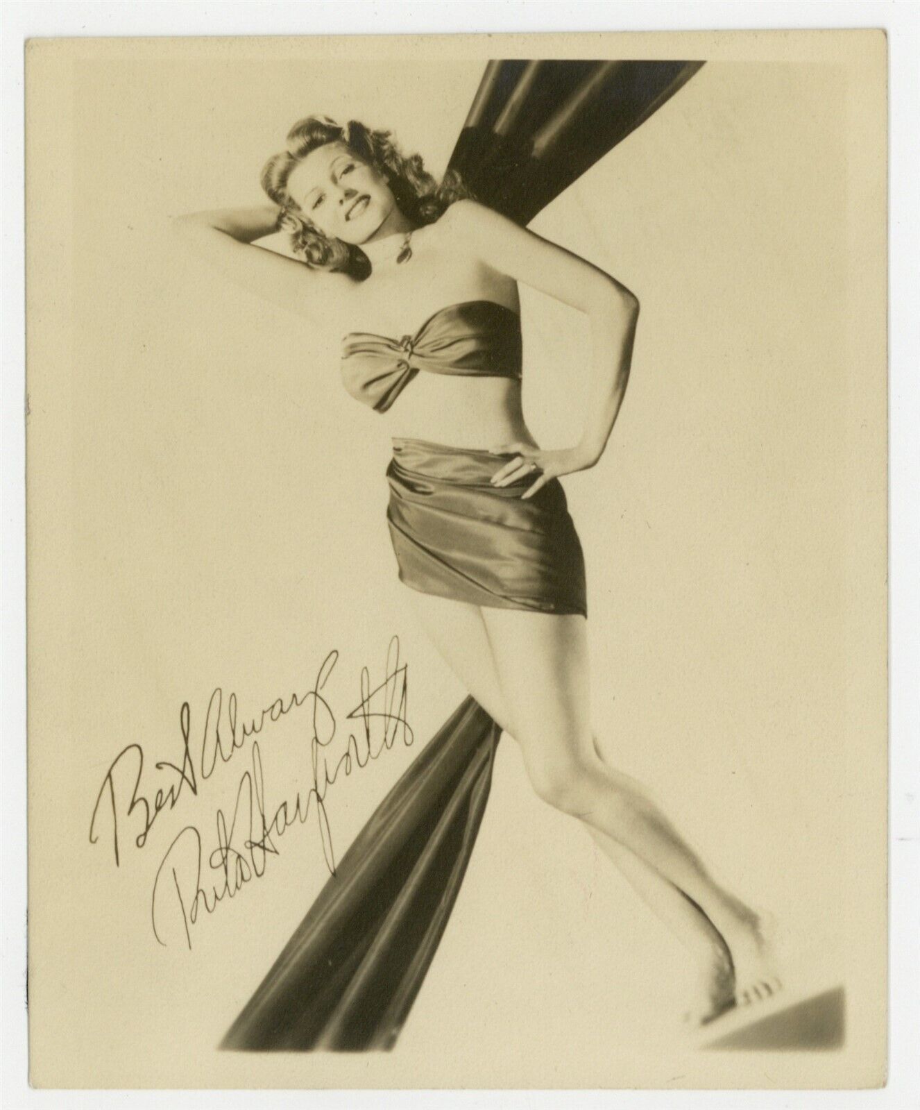 Rita Hayworth 1940 Love Goddess 5x4 Original Dbl Wt Studio Photo Swimsuit Q8588