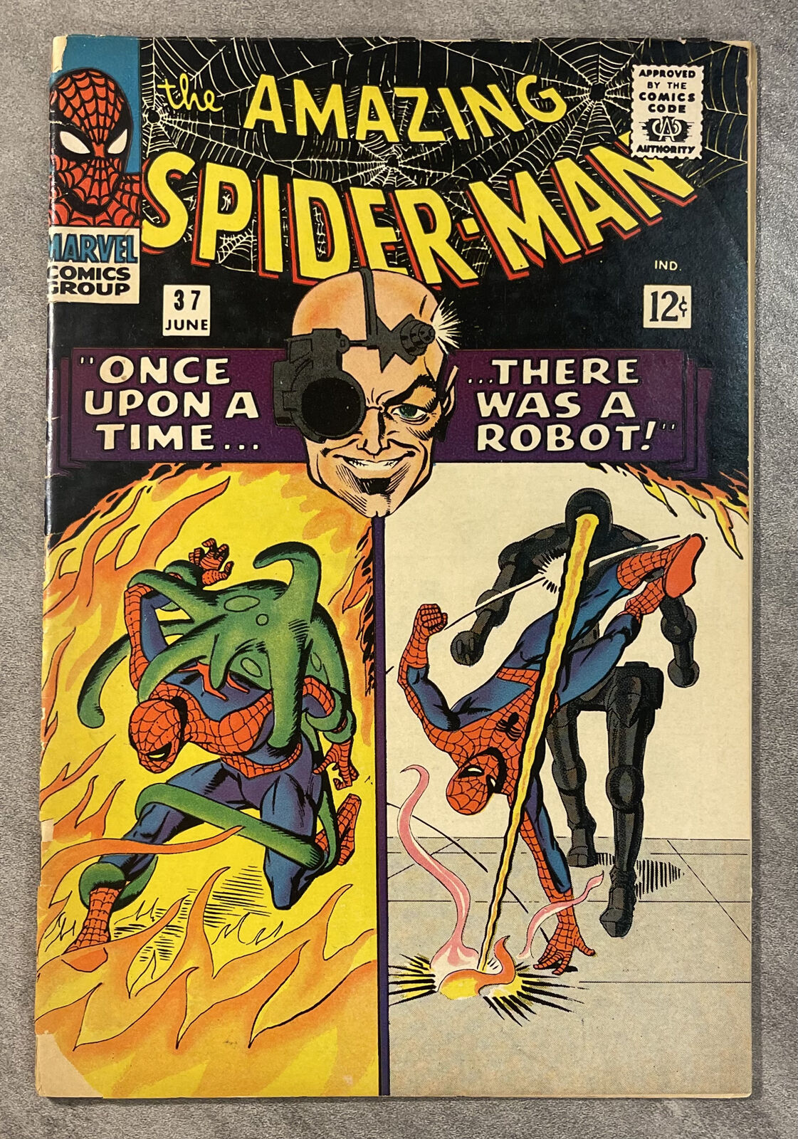 THE AMAZING SPIDER-MAN #37 JUNE 1966 - 1st NORMAN OSBORN+ROBOT MASTER LOW GRADE