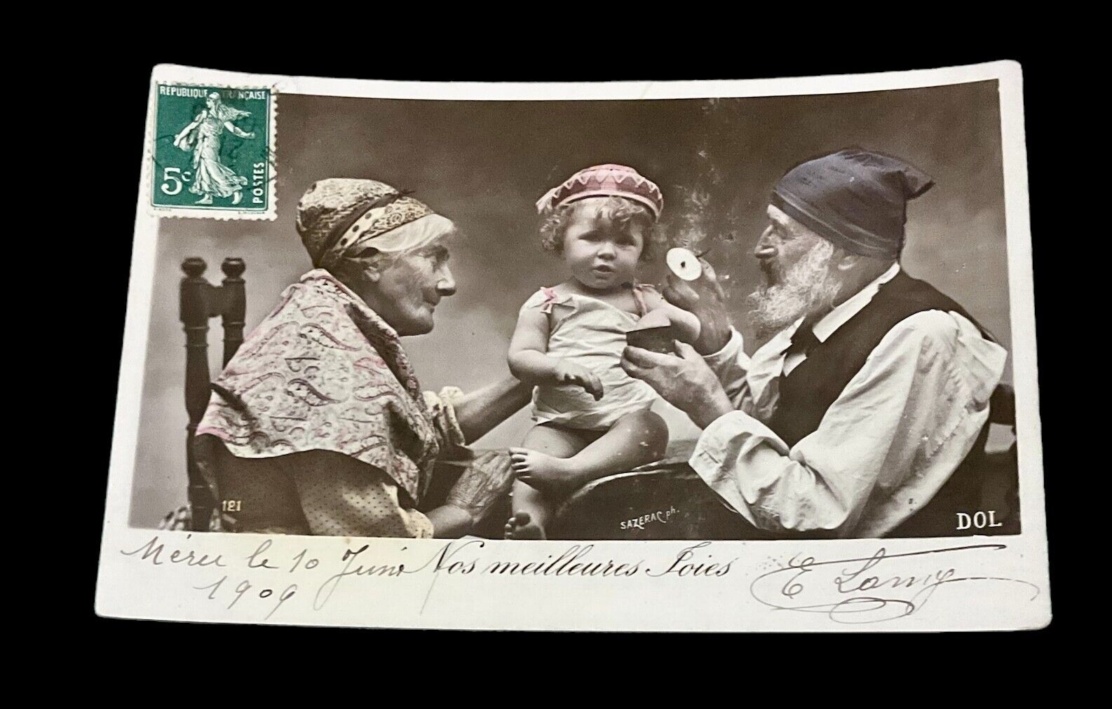 10/6/09 Meru Grandparents & Grandson Complicity Postcard