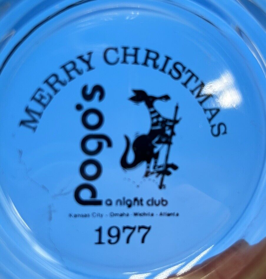 VTG Pogo\'s Night Club Bar Kangaroo Advertising Ashtray Christmas 1977 Wichita KS