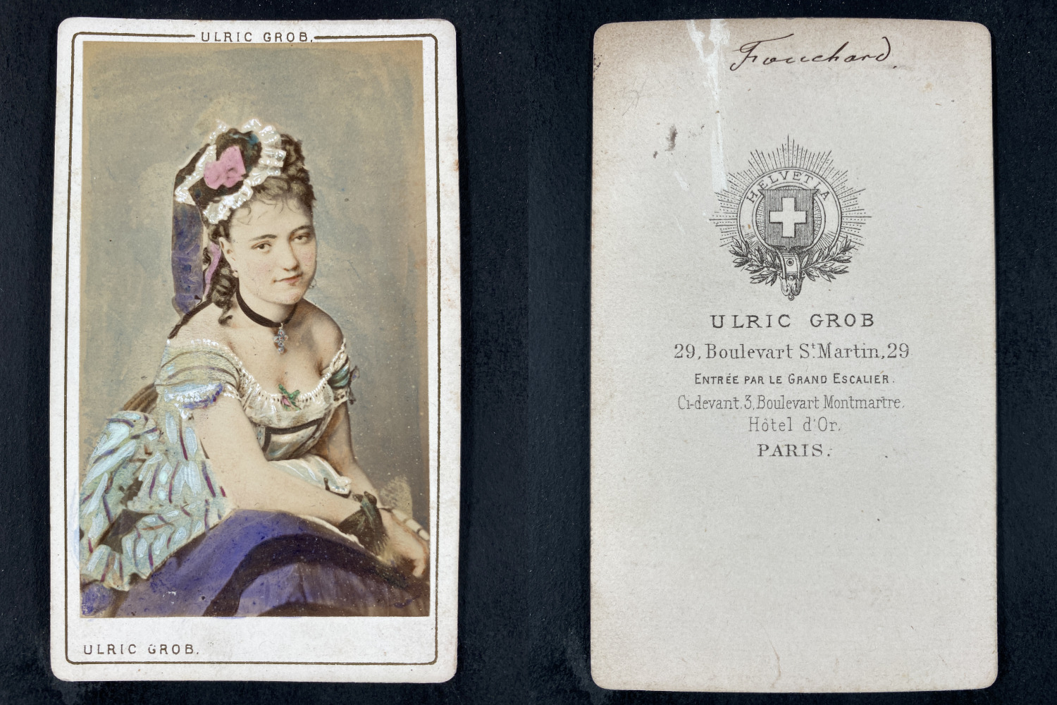 Grob, Paris, Madame Fouchard, vintage actress cdv albumen print CDV, print