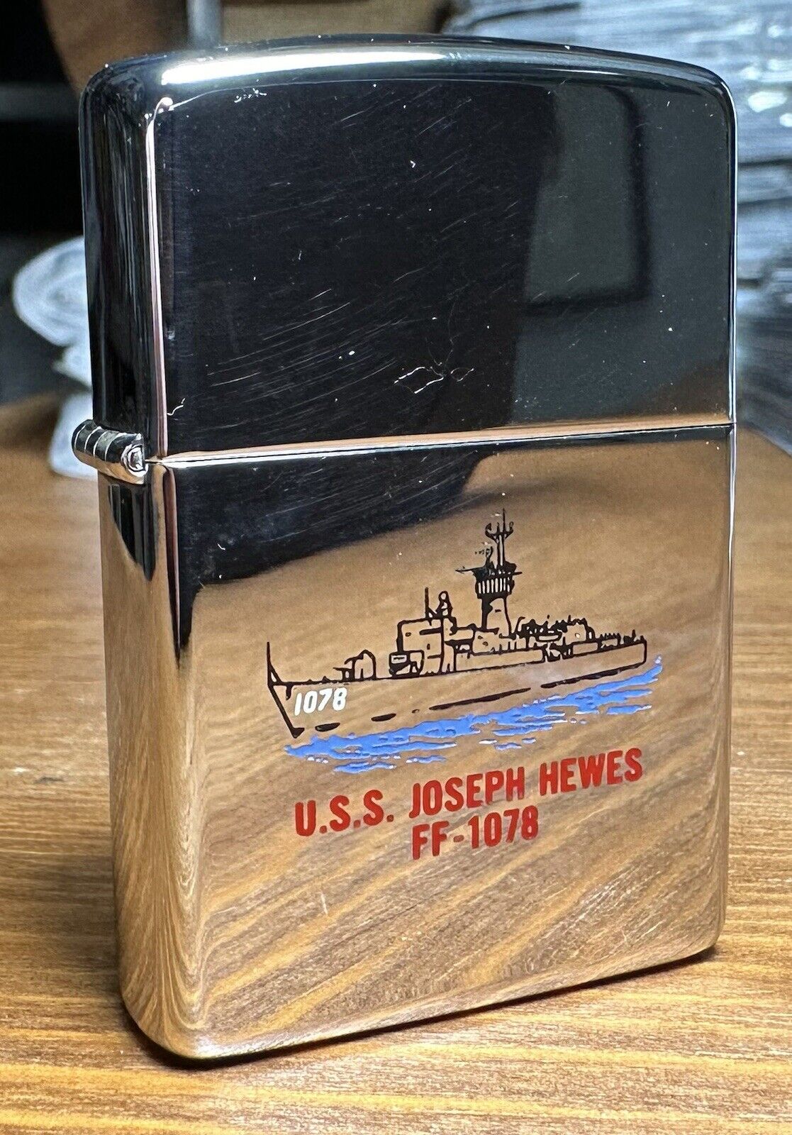Vintage 1990 USS JOSEPH HEWES FF-1078 ZIPPO Lighter U.S Navy Unused NEW Unfired