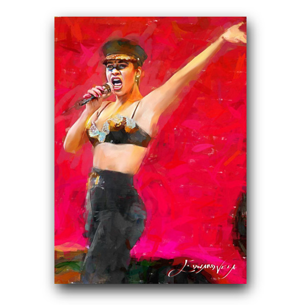 Selena Quintanilla-Perez #7 Art Card Limited 45/50 Edward Vela Signed (Music -)