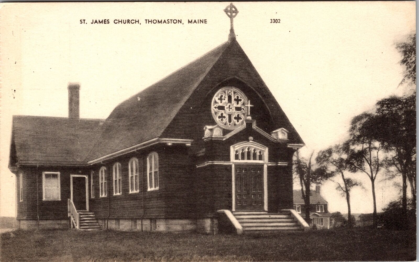Thomaston ME-Maine, St James Church, Religion, Vintage Postcard