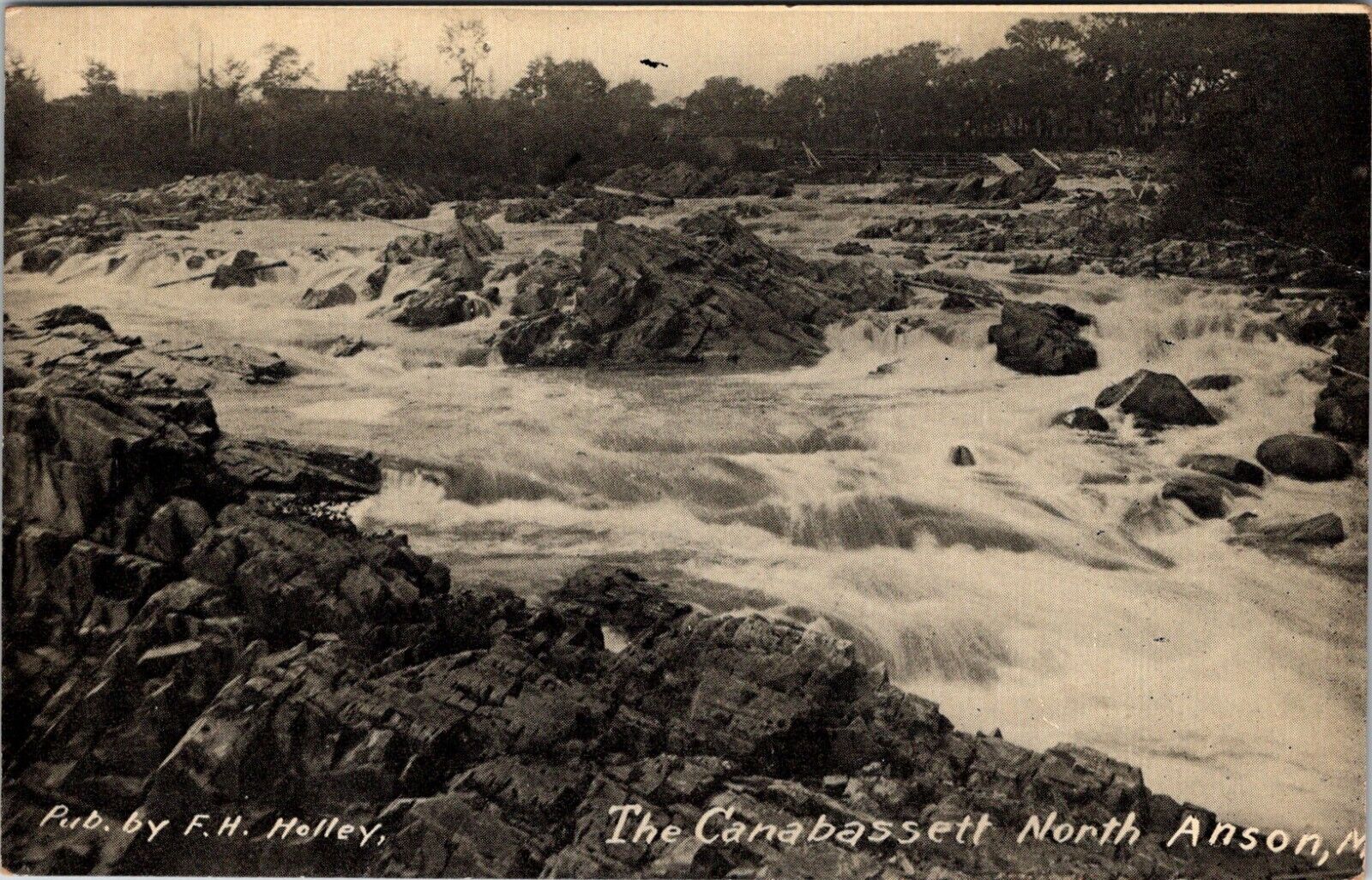 North Anson, NY The Canabassett River Antique 1910s Postcard z19