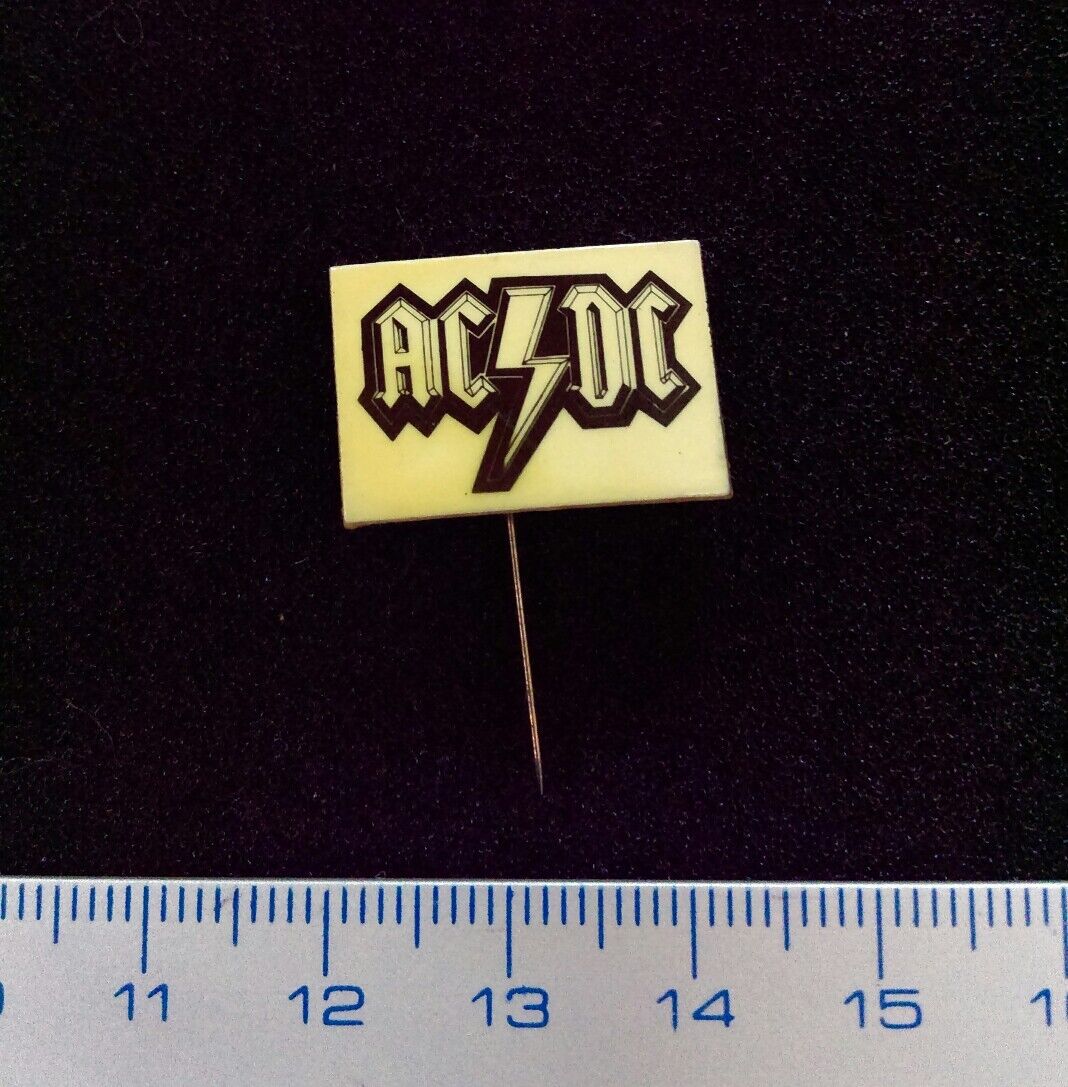 MEGA Rare Original AC/DC Underground Pin Badge USSR. Russian plastic lapel. 