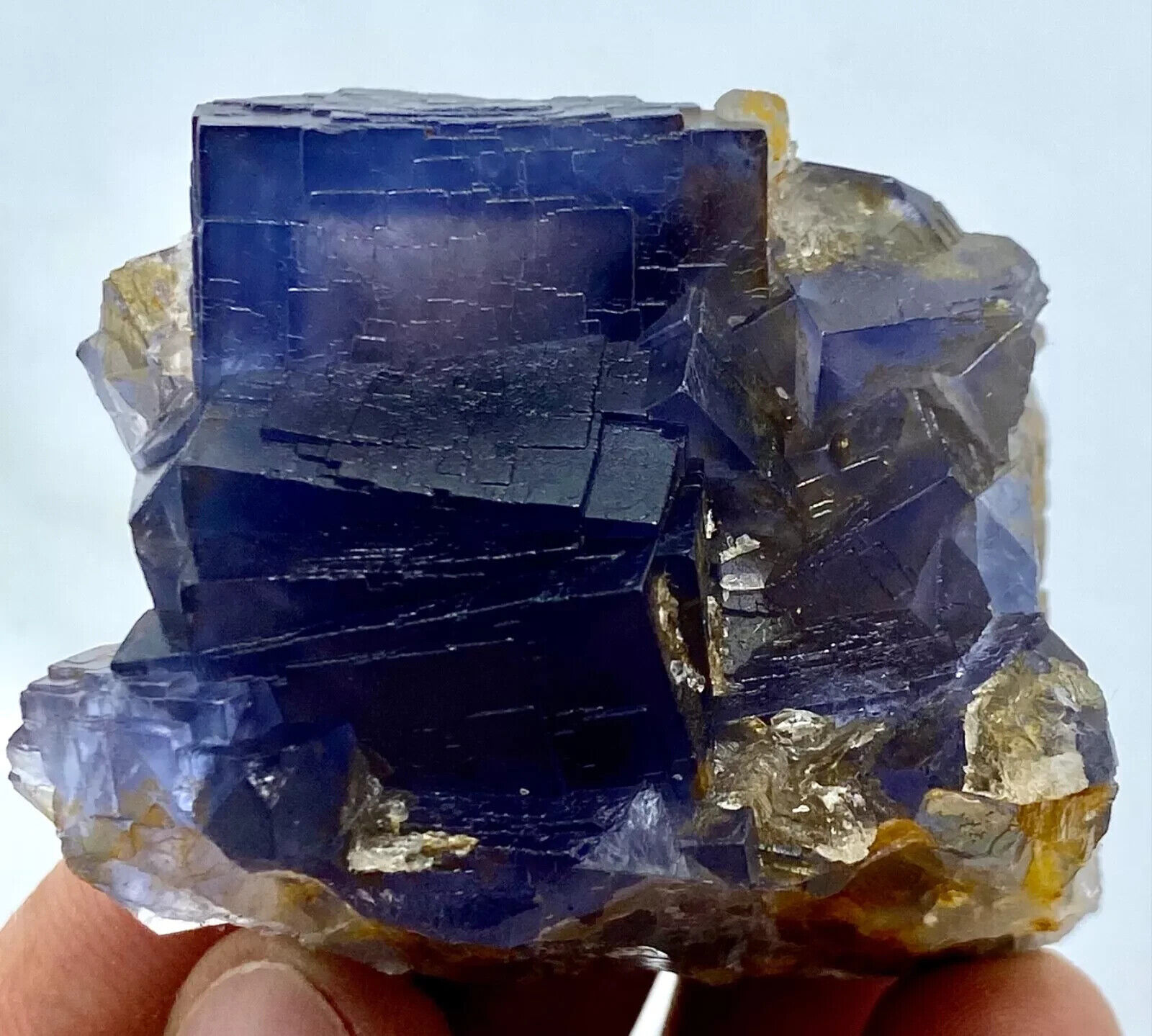 133 Grams Beautiful Cubic Phantom Fluorite With Calcite From Pakistan