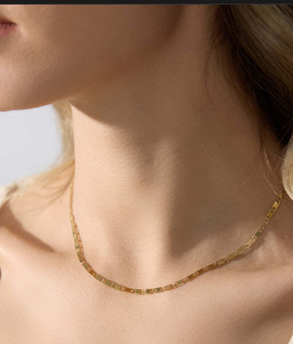 18K Gold Plated Chain Necklace, Chocker
