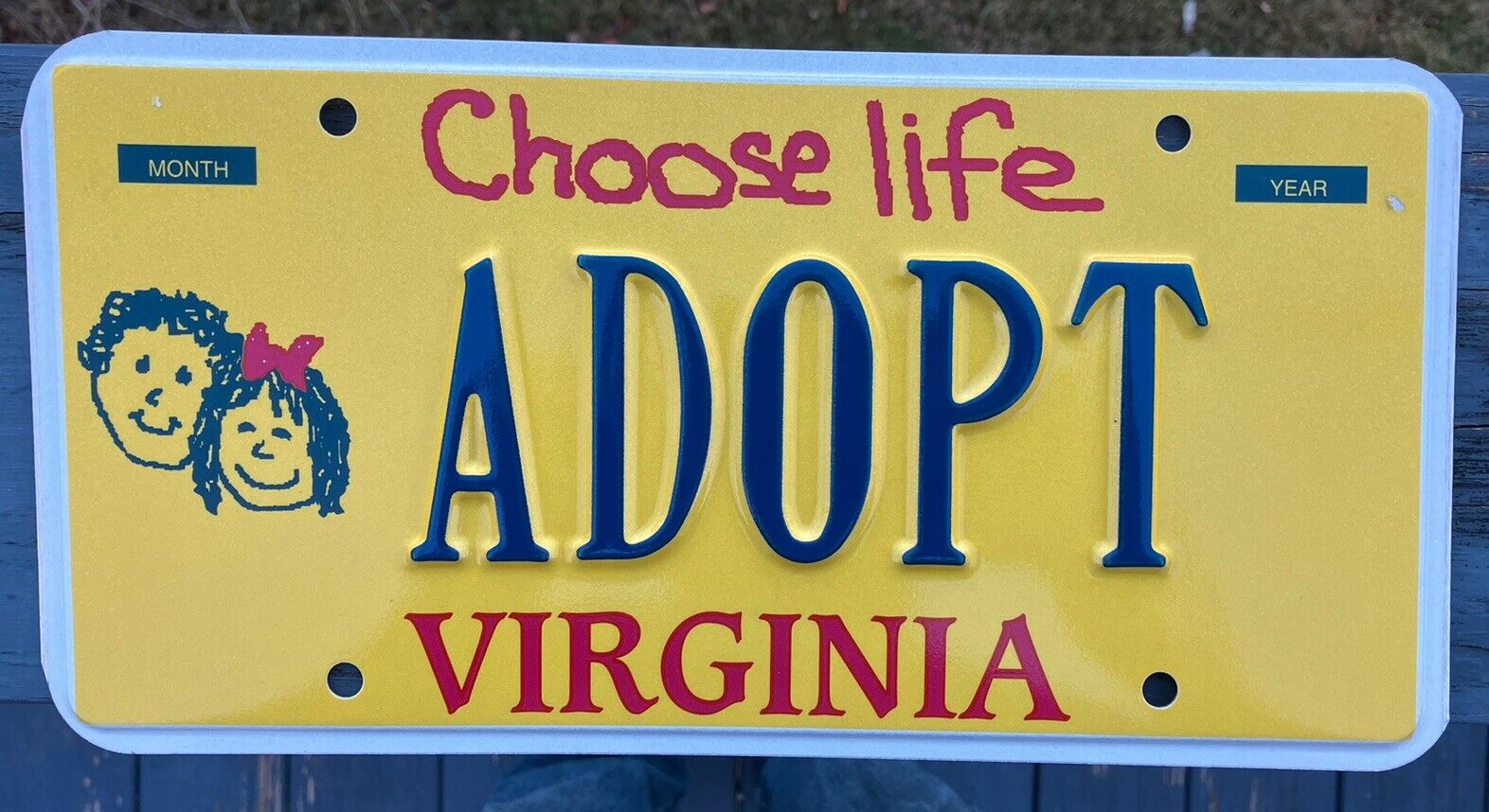 Expired Virginia DMV Issued  License Plate Tag Va Personalized Vanity ADOPT Sign
