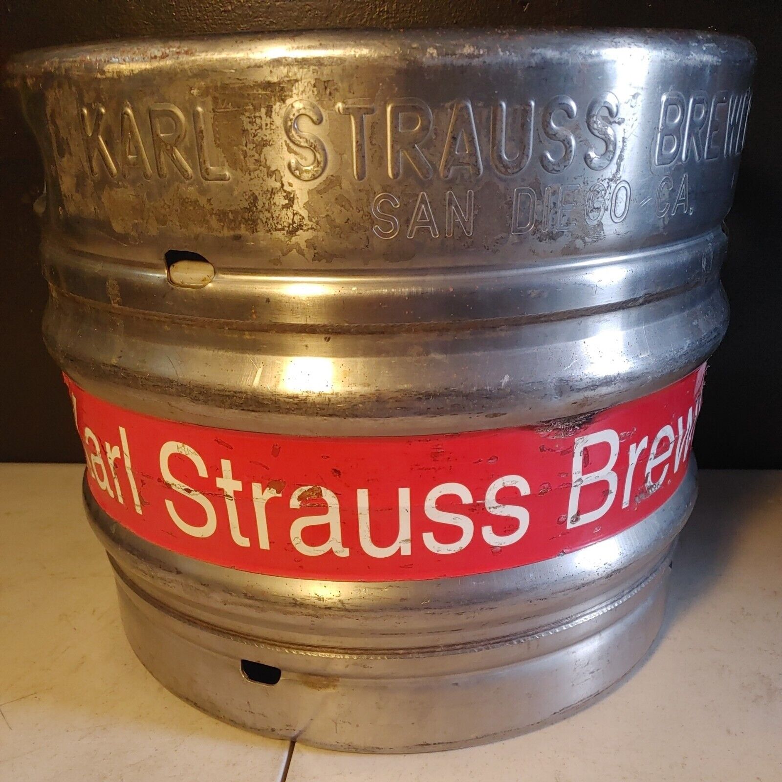 Vintage Rare KARL STRAUSS 7.75 Gallon 29 1/3 liter Brewing Pony Beer Keg Barrel 
