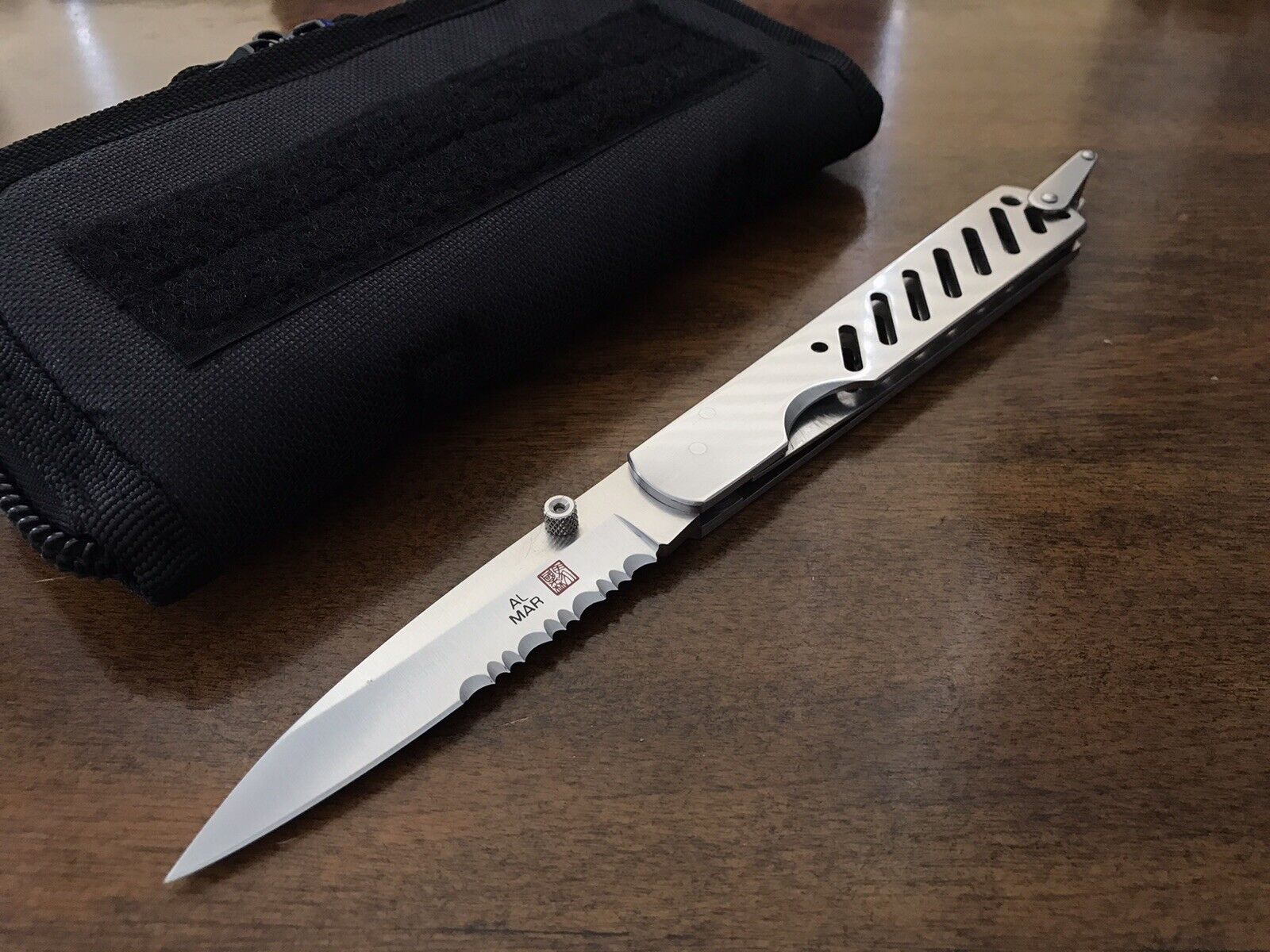 Vintage Al Mar 馬國森 Quick Silver Folding Knife Made In Seki Japan