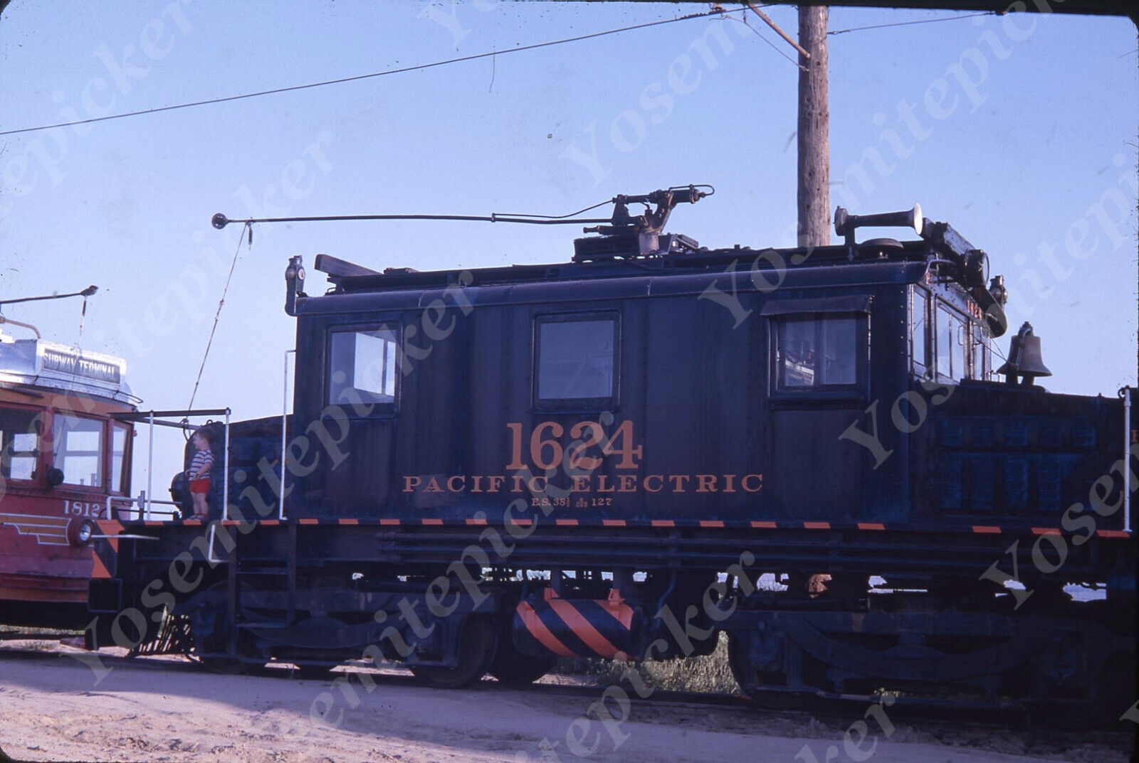 sl44  Original Slide 1962 Railroad Train Pacific Electric # 1624 816a
