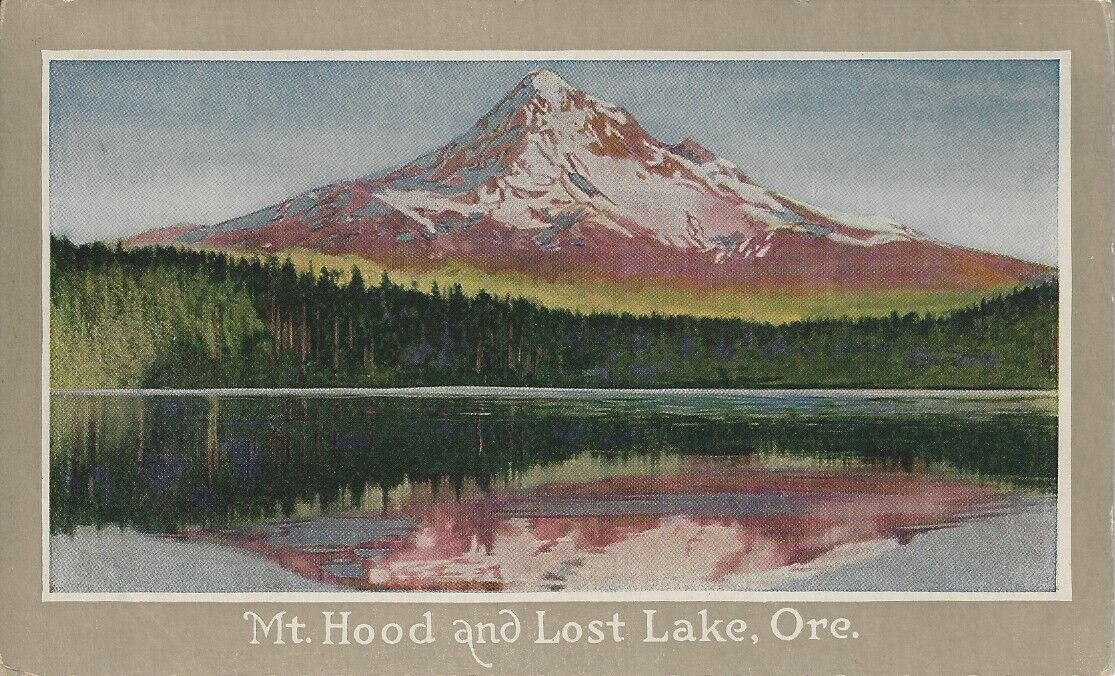 Postcard OR Lost Lake Union Pacific System Pictorial Mt. Hood, Oregon