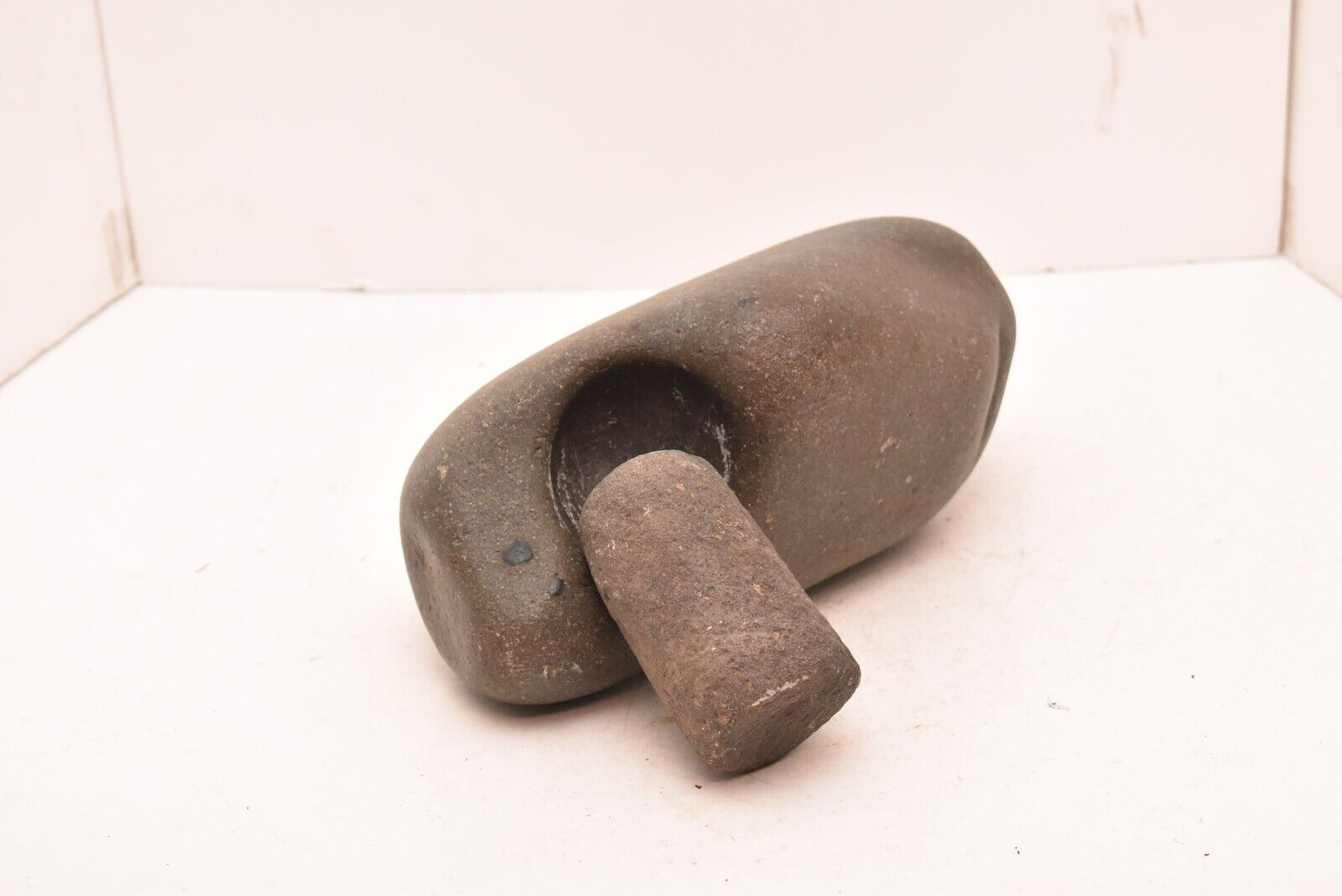 OLD Northern California Mortar Bowl Pestle Native American-Indian Artifact ATQ