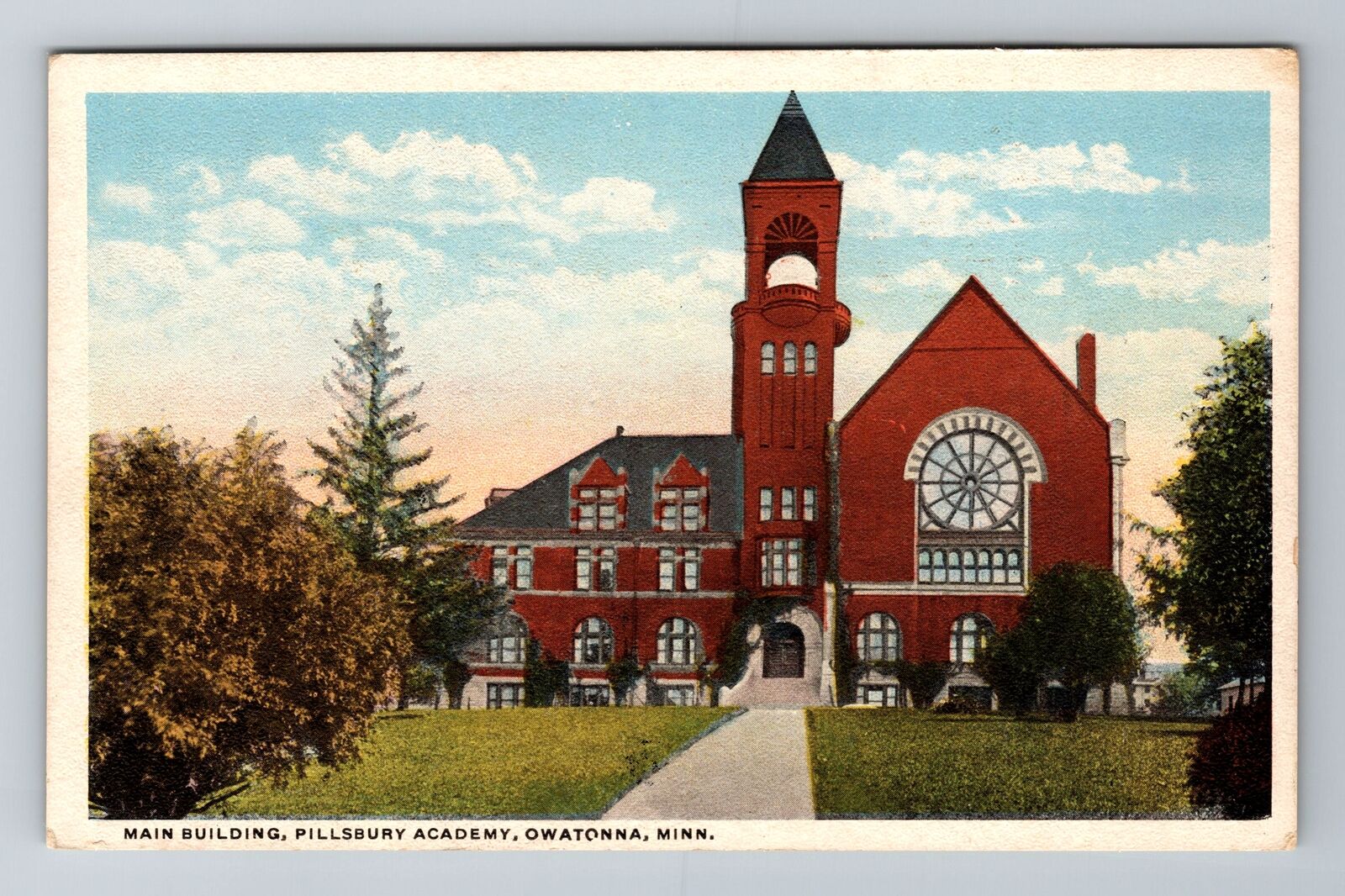 Owatonna MN-Minnesota, Pillsbury Academy Main Bldg, Antique Vintage Postcard