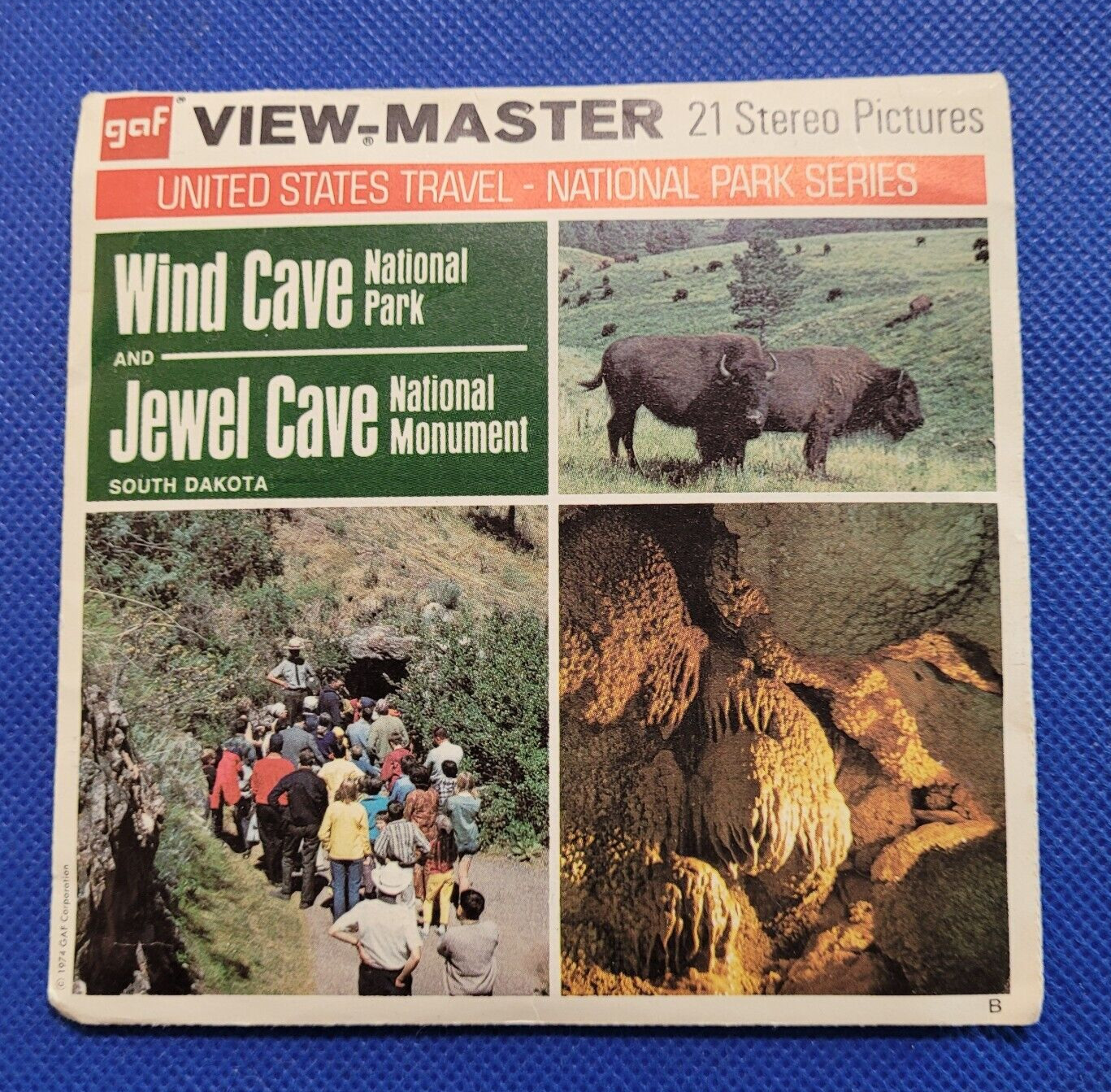 A492 Wind Cave Natl Monument & Jewel Cave South Dakota view-master Reels Packet