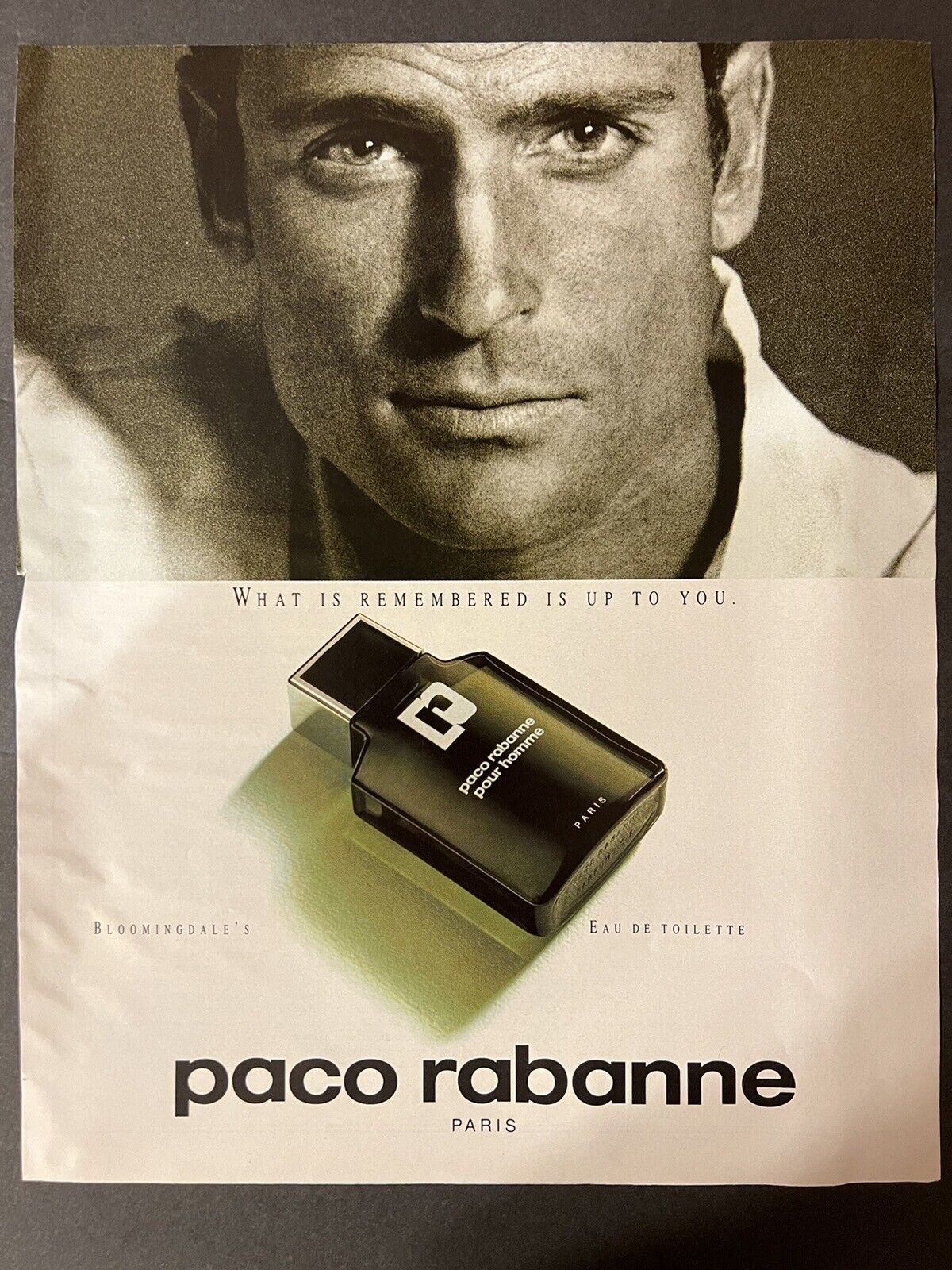 Vtg 1992 Rolling Stone Paco Rabanne Paris Men\'s Cologne Ad Bloomingdale\'s