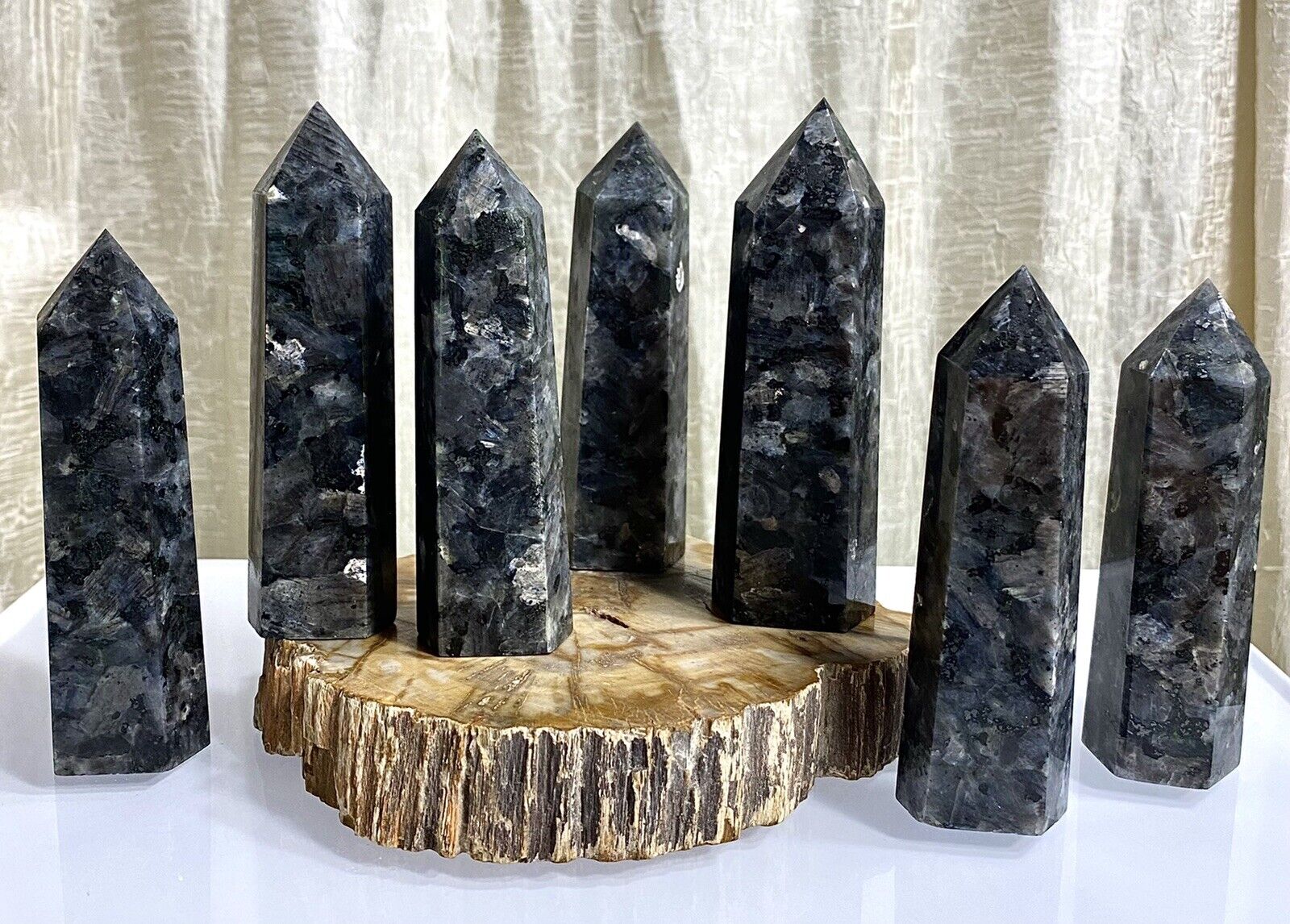 Wholesale Lot 2 Lbs Natural Larvikite Obelisk Tower Point Crystal Energy