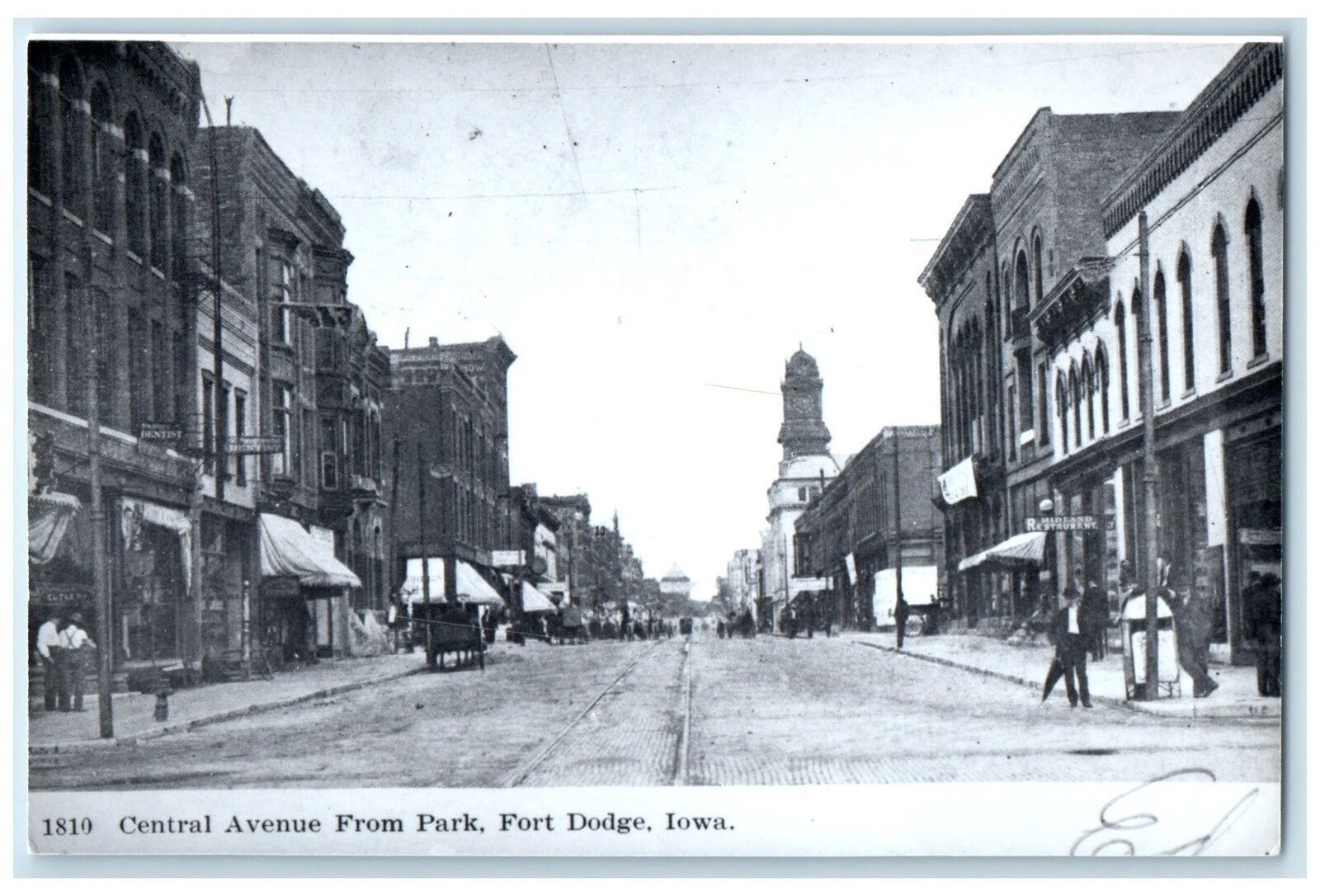 c1920\'s Central Avenue From Park Railway Dirt Road Fort Dodge Iowa IA Postcard