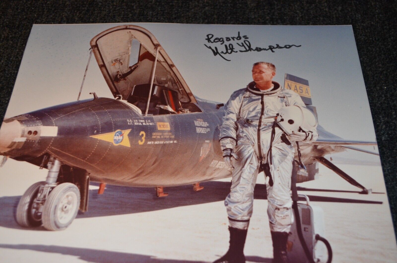 Milt Thompson Signed 8x10 Photo - NASA Test Pilot, North American X-15 D:1993