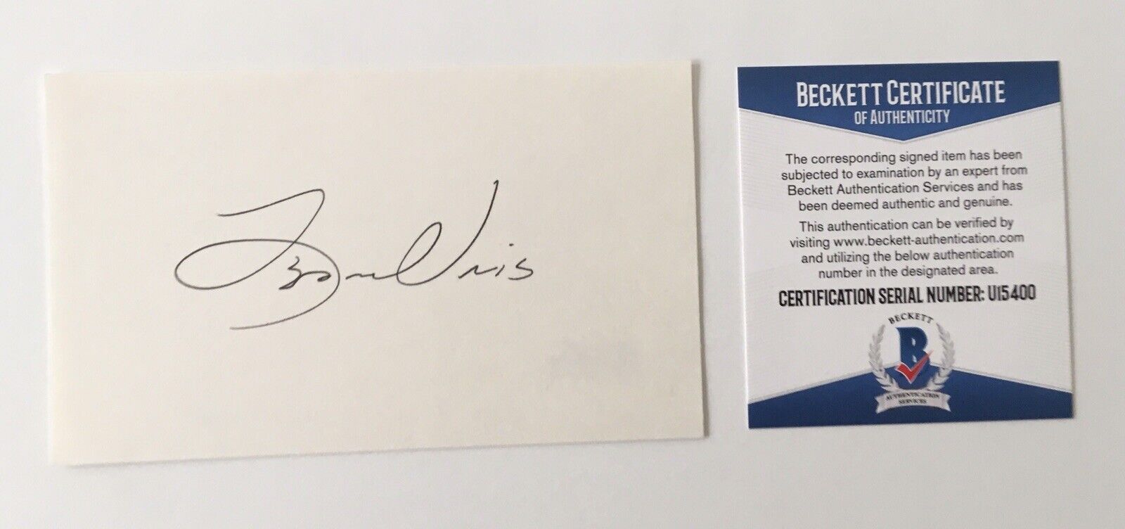 Leon Uris Signed Autographed 3x5 Card BAS Beckett Certified Author Exodus